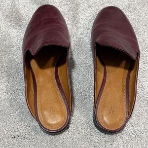 Frye Burgundy Leather Mules